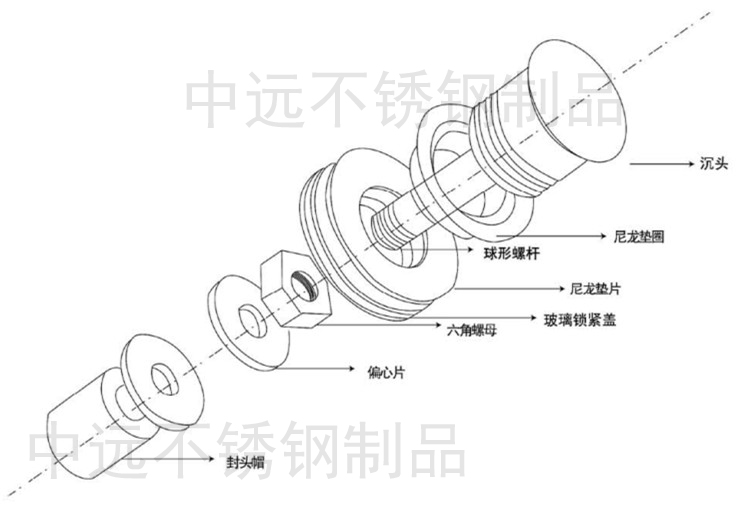 沉头式驳接头结构图